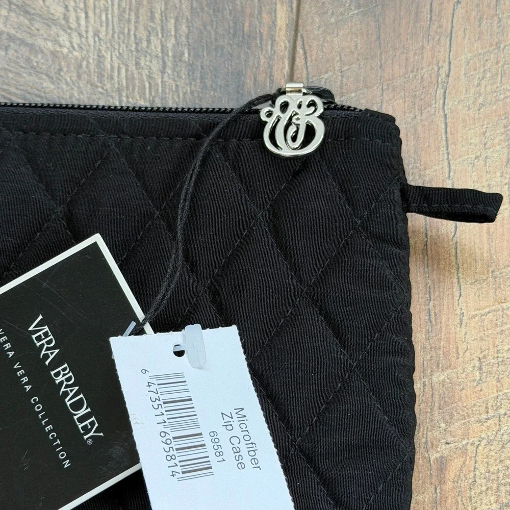 NEW WITH TAGS Vera Bradley Microfiber Zip Case Black - Picture 4 of 7